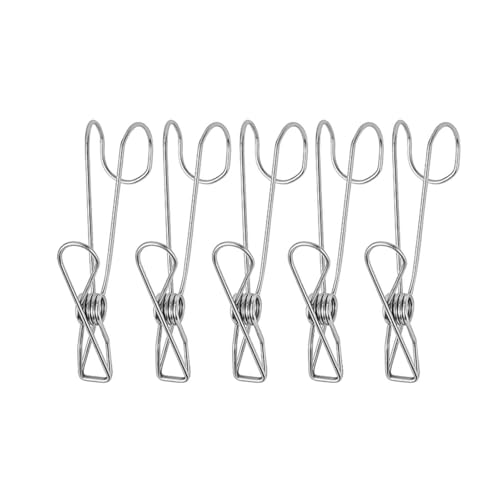 洗濯バサミ ステンレス フッククリップ 5/10個入り 洗濯物干し キッチン 洗面所 浴室 挟んで掛らける 室内 浴室 洗面所 洗濯物干し 挟んで掛らける キッチン 布巾ふきん 多用途 (5個,11.5cm)