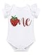 FYMNSI Baby M�dchen Erdbeere 1. Erster Geburtstag Outfit 1 Jahr Alt Party Fotoshooting Baumwolle Kurzarm Strampler Prinzessin T�t� Rock Pailletten Stirnband Beinw�rmer Set Bekleidung Rot 9-12 Monate