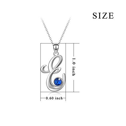 WINNICACA Christmas & Birthday Gifts: Initial Necklaces - 925 Sterling Silver Letter Pendants with Birthstone A-Z4