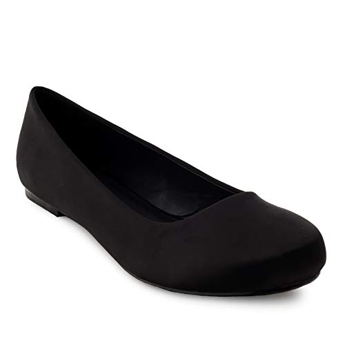 Andrés Machado - Ballerines Classiques pour Femme - AM539 - Mocassins - Ballerines à Talon Plat - Large Choix de Couleurs et de matières - Satin Noir EU 43