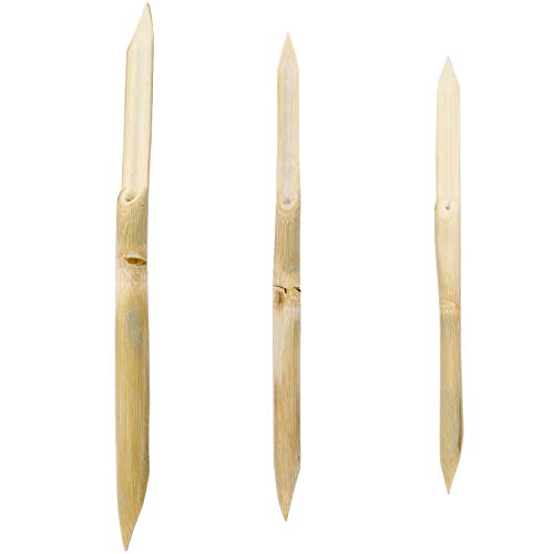 AUEAR, 3 Pack Bamboo Double Head Pointed Stylus Pen Reed Pens Pottery Ceramic Shaping Tools Polymer...