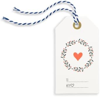 Patriotic Kraft Tags for Gift Wrapping and Labeling (Red White Blue Christmas Tags 48 PCS)