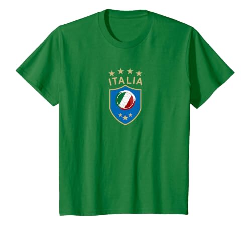 Italy Soccer - Italian Italia Flag Football Player T-Shirt, Youth, Kelly Green, Large