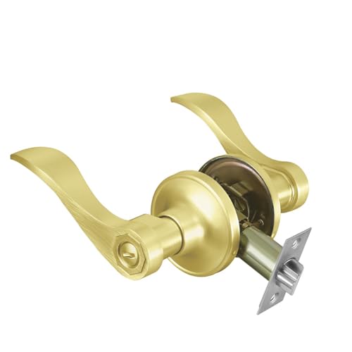 Manija de puerta ondulada reversible, grosor de la puerta, resistente a la oxidación, entrada sin llave, accesorios de armario de baño, herrajes con patrón ondulado