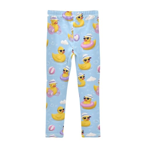 Cute Duck Colorful Beach Ball Girls Leggings Kids Yoga Pants Dance Active Tights 4T2