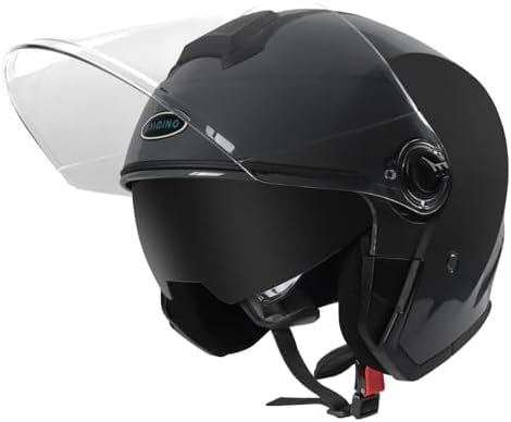 Adult Motorcycle Helmet Open Face 3/4 Helmet with Visor, DOT Approved, Suitable for Both Men and Women