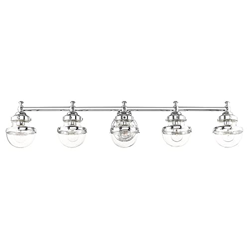 Image of Livex Lighting 17415-05 5 Light Polished Chrome Bath Vanity