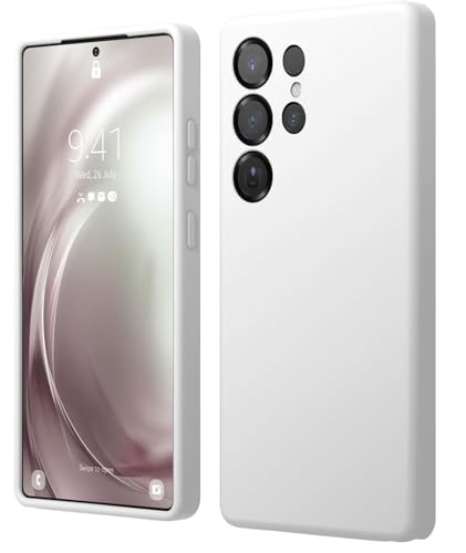 Image of LIRAMARK Liquid Silicone Soft Back Cover Case for Samsung Galaxy S25 Ultra 5G (White)
