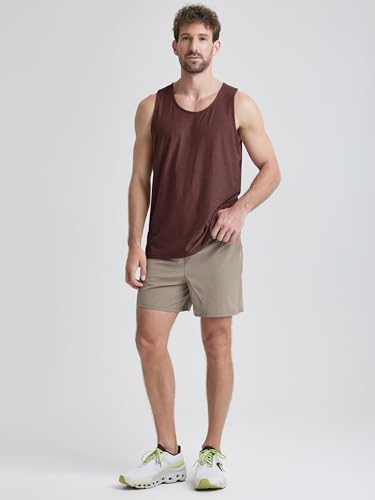 ODODOS Men's Performance Tank - Stratum Tech Tee, Ultra Soft Moisture Wicking UPF 50+ Sleeveless Shirts -The Ascent Series4