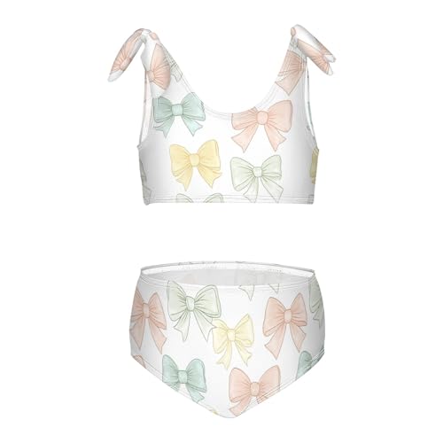 Wusikd Cute Bows Girls Swimsuits Two Piece Swimwear Bikini Set for for Girls Size 3T
