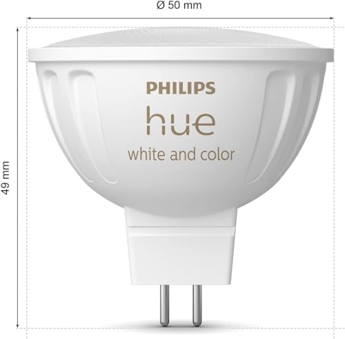 Bombillas LED inteligentes regulables Philips Hue MR16 6.3W de luz blanca y de colores pack de 2 4