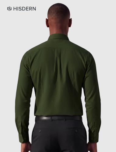 Image of HISDERN Mens Dress Shirt with Tie Pocket Square Set Classic Button Down Shirt Matching Tie Long Sleeve Shirts