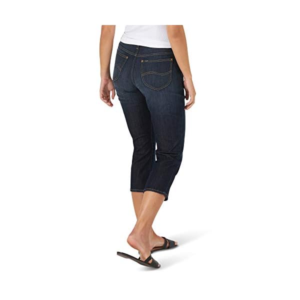 Lee Women's Sculpting Slim Fit Mid Rise Capri Jean, Dark Harbor, 14 Petite
