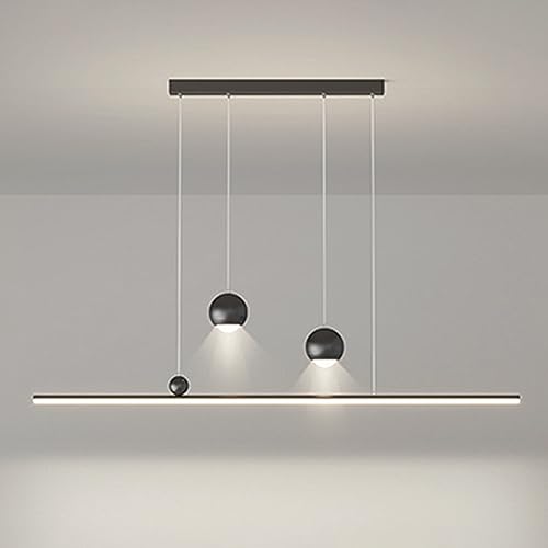 Chandelier long strip minimaliste au design épuré pour salle à manger