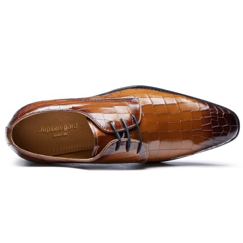 Image of Men's Dress Shoes Genuine Leather Oxfords Luxury Formal Business Suit Shoes with Blake Rapid Stitch