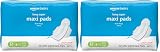 Amazon Basics Feminine Maxi Pads with Flexi-Wings for Periods, Long Length, Super Absorbency, Unscented, Size 2, 32 Count, (Previously Solimo) (Pack of 2)