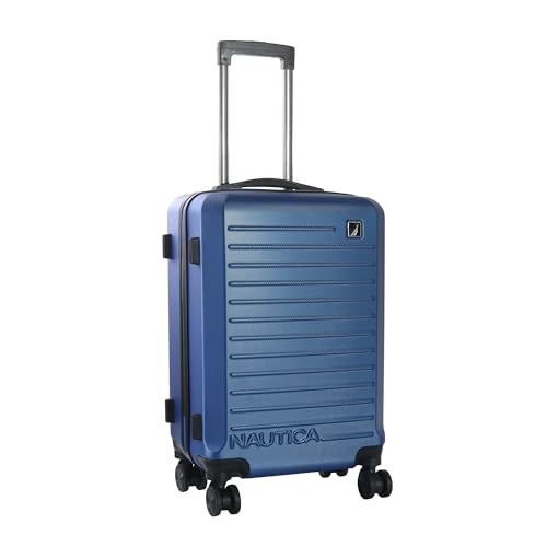 Image of Nautica Trolley Luggage Bag 20 inches - Lightweight | ABS Hardshell Material|Trolley with 4 Spinner Wheels and Resetable Combination Lock | Unisex | Small Cabin Trolley Bag for Men & Women, Navy Blue