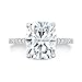 ERRA JEWEL 2CT-4CT Elongated Cushion Cut Moissanite Pave Engagement Ring, Hidden-Halo Handmade Wedding Gifts for Her, Claw-Prong (Main Stone : 3.50 Carat)