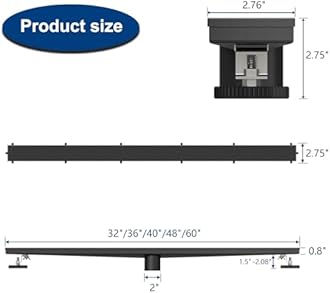 Neodrain 32-Inch Linear Shower Drain,with 2-in-1 Flat & Tile Insert Shiny Black Cover, Rectangle Shower Floor Drain, Floor Shower Drain with Adjustable Leveling Feet, Hair Strainer