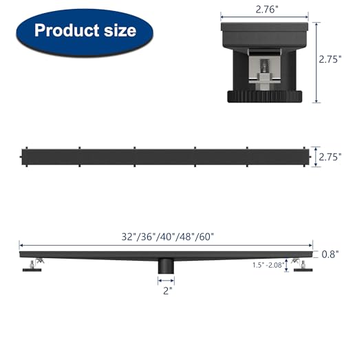 Neodrain 32-Inch Linear Shower Drain,with 2-in-1 Flat & Tile Insert Shiny Black Cover, Rectangle Shower Floor Drain, Floor Shower Drain with Adjustable Leveling Feet, Hair Strainer