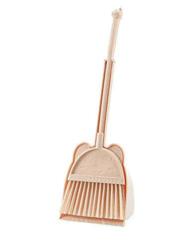 BSMstone Kids Broom and Dustpan Set-Mini Dustpan and Broom for Children Housekeeping Pretend Play Cleaning Tools Set (Yellow)