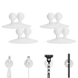 LUEXBOX 4 PCS Suction Cup Toothbrush Holder for Mirror, Electric Toothbrush Hanger Wall Mounted for