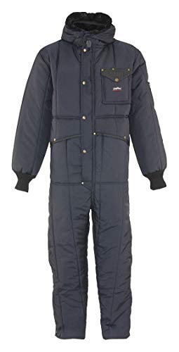 RefrigiWear Men's Iron-Tuff Insulated Coveralls with Hood, Navy, XX-Large