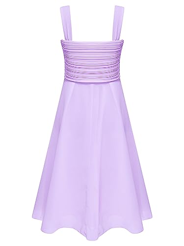 Flower Girls Formal Dress Kids 3D Applique Asymmetric Chiffon Bridesmaid Wedding Party Evening Gown2