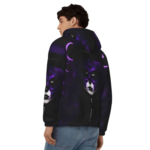 Sweat à capuche bicolore violet noir avec cordon serrage taille XL - 6