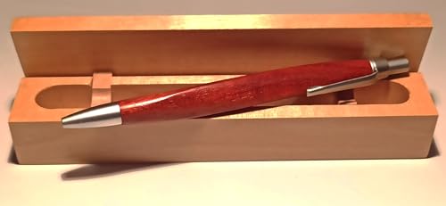Stylo à plume TWISTED en palissandre noble avec son écrin en hêtre