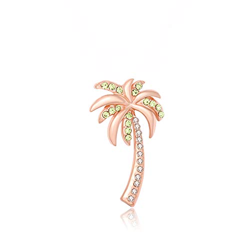 Image of Crystal Tropical Beach Palm Tree Brooch Pin Summer Jewelry