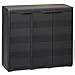 vidaXL Armoire de Rangement de Jardin avec 3 Etagères Organisation Meuble de Stockage Fournitures Ménagères Jardin Patio Extérieur Noir et Gris