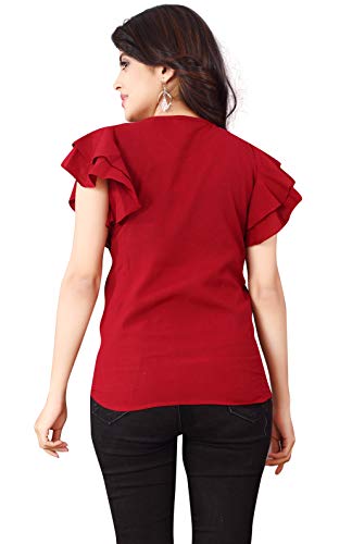Image of DHRUVI TRENDZ Women's Plain Regular fit Top