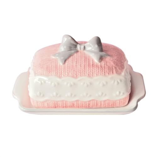 UZAMIRLEX mantequera con Tapa Postre de Queso glaseado (19 x 12,5 x 11,5 cm, 7,48 x 4,92 x 4,52 Pulgadas)