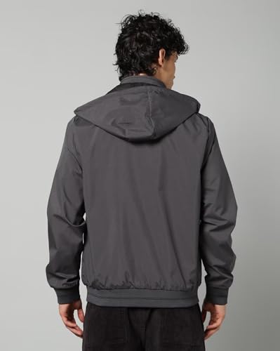 Image of Qube By Fort Collins Men's Polyester Standard Length Regular Fit Reversible Winter Jacket with Ribbed Cuffs & Hood - Warm, Stylish & Versatile