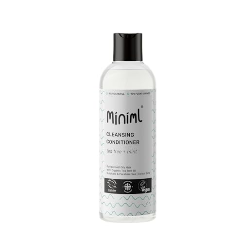 Miniml Natural Cleansing Hair Conditioner- Tea Tree & Mint, Purifying Formula, Normal to Oily Hair, Suitable for Sensitive Scalp & Skin, Sulphate & Paraben Free, Vegan & Cruelty Free, 500ml Bottle
