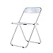 Folding chair Home Esszimmerstuhl, Stabiler Klappstuhl, Transparenter Stuhl Rückenlehnenhocker, Acryl-PC-Kunststoff-Kristall-Stuhl (Color : Transparent)