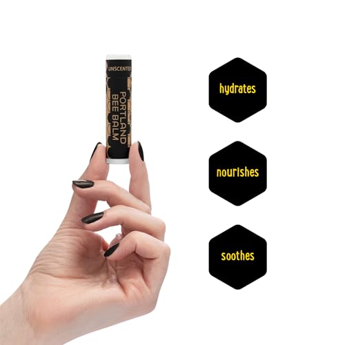 Portland Bee Balm All Natural Handmade Beeswax Based Lip Balm, Unscented 3 Count - Image 4