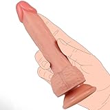 6.3 Inch Realistic Thin Dildo for Beginners, Soft Skinny Dildo Mini Anal Dildo with Balls & Strong Suction Cup, Silicone Slim Small Dildo Fake Penis Sex Toys for Women Gay G-Spot & Anal Play