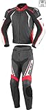 elastische Komforteinsätze Büse Silverstone Pro 2-Teiler Motorrad Lederkombi 54 Schwarz/Rot/Weiß