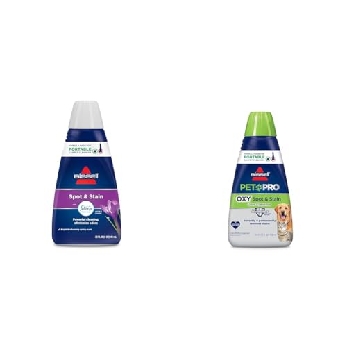 Bundle of Bissell Spot & Stain with Febreze Freshness Spring & Renewal Formula, 7149, 32 ounces + Bissell PET PRO OXY Spot & Stain Formula for Portable Carpet Cleaners, 32 oz., 2034 - image 1