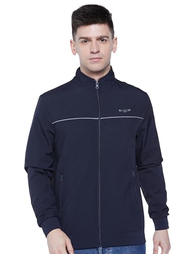 Image of Qube By Fort Collins Men's Lightweight Jacket - Full Zip Casual Jacket for Men | Stylish High Neck Sporty Jacket with Zip Pockets for Spring, Autumn, Travel & Daily Wear