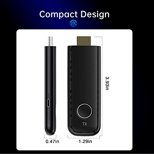 AYNCER Transmissor e receptor HDMI sem fio, kit sem fio HDMI, conversor adaptador extensor HDMI, 98F