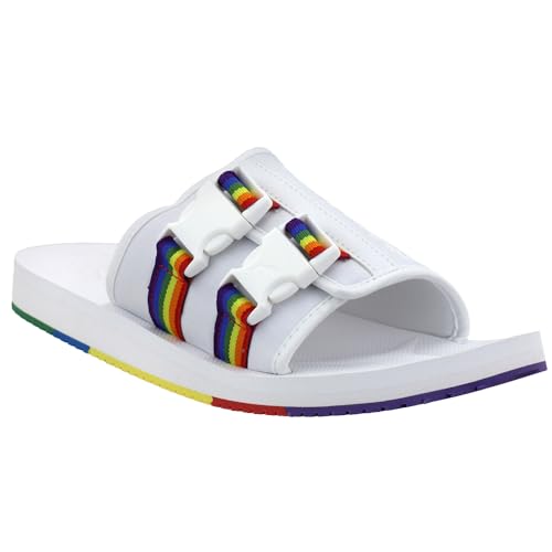 PUMA Mens Wilo Lux Nylon Multicolor Slide Casual Sandals Casual - White2