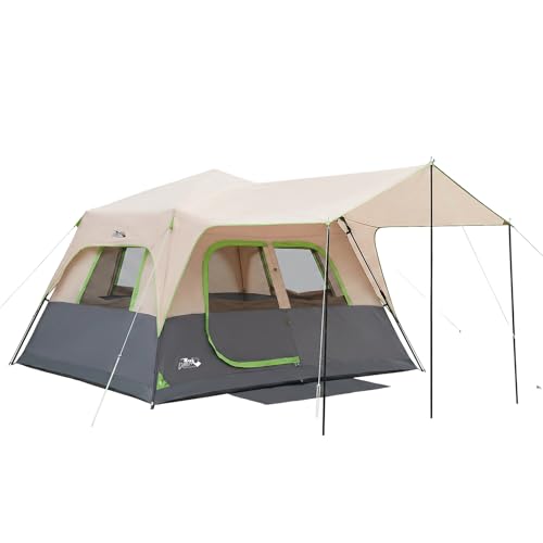Image of 8 Person Instant Cabin Tent, Easy 60 Second Setup Family Tents for Camping, Pop up Camping Tent, Large Waterproof Tents for Outdoor Camping, Spacious Interior, Upgraded Ventilation