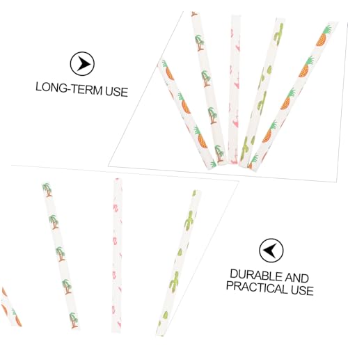 Beaupretty 100pitillos de papel tropical para fiesta miniatura 3