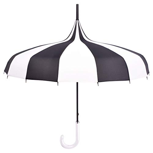 Kung Fu Smith Vintage Pagoda Umbrella Parasol For Women And Girls, Sun Uv Protection Rain Umbrella - Black And White #TOP4
