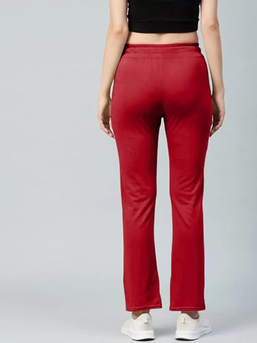Image of Pinkmint Women Cotton Track Pants with Both Side Pockets | Elastic Waist & Drawstring | Regular Fit | Lounge, Gym & Casual Wear