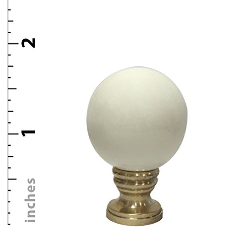 Image of Royal Designs Ceramic Sphere 1.75 inch Lamp Finial for Lamp Shade, Beige, Polished Brass Base - Set of 2