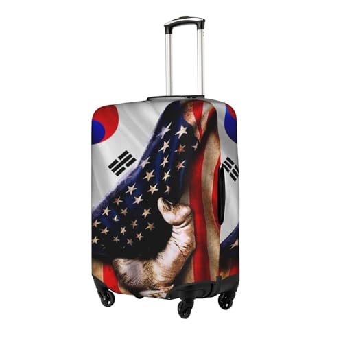 America And South Korea South Korean Flag Travel Luggage Cover Washable Suitcase Case Suitcase Protector Fit Luggage Cover Large2